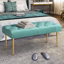 Nattu Velvet Ottoman Bench
